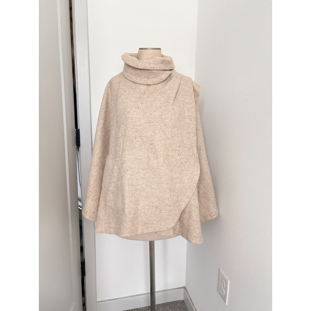 Vintage Wool Glencairn Poncho Cape Womens OS Beige‎ Oversized Jacket Outlander